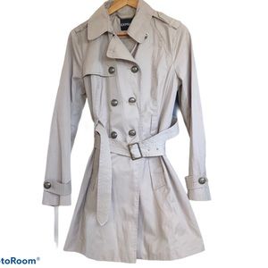 Beige Lapel Long Blazer/Trench Coat with pockets